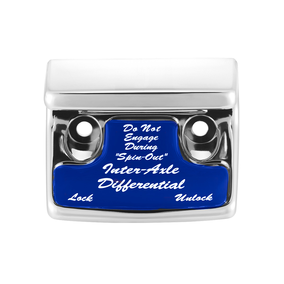 Chrome Plastic Axle/Differential Switch Guard With Glossy Sticker For 1990-2010 Freightliner Classic-Blue - Thumbnail 2