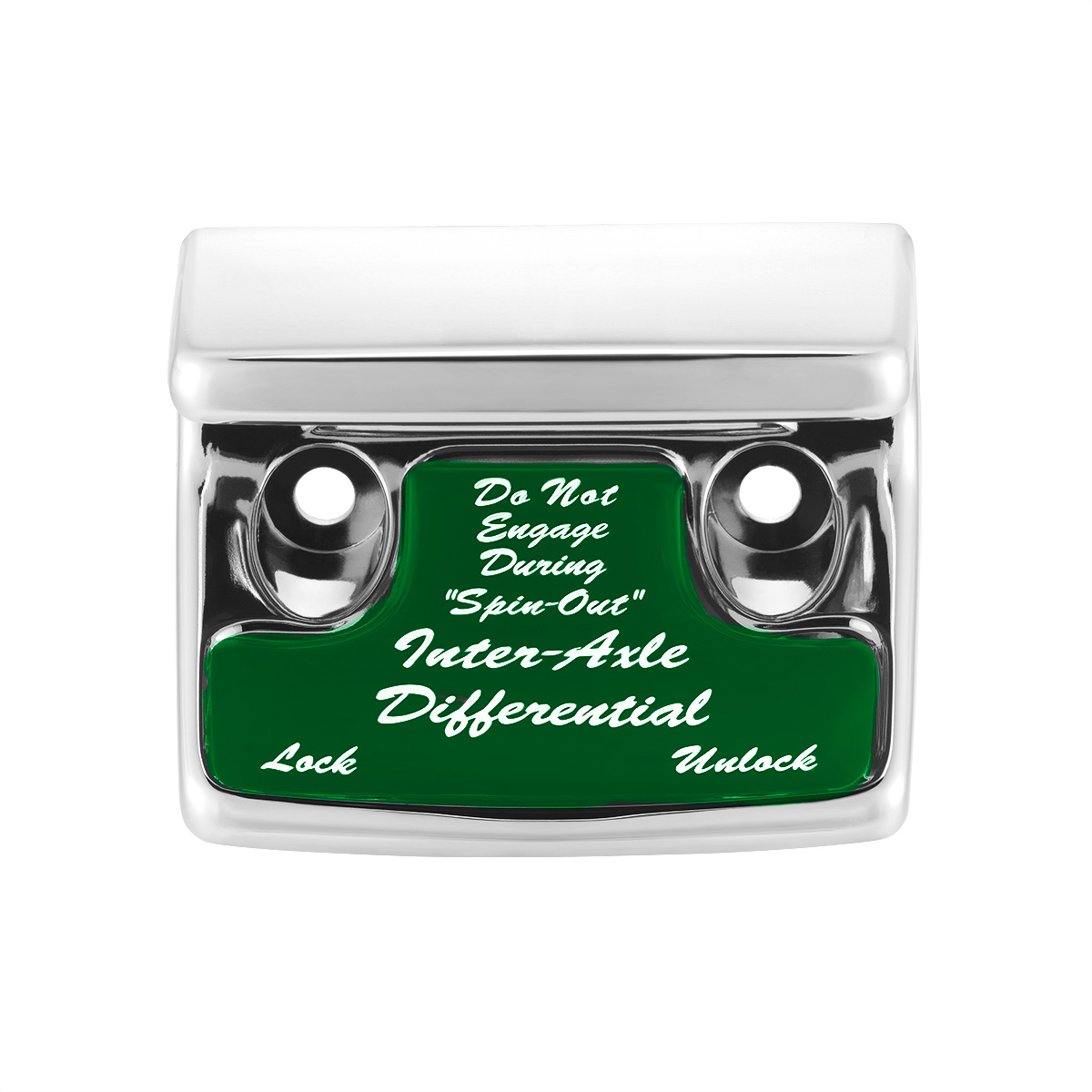 Chrome Plastic Axle/Differential Switch Guard With Glossy Sticker For 1990-2010 Freightliner Classic-Green - Thumbnail 2