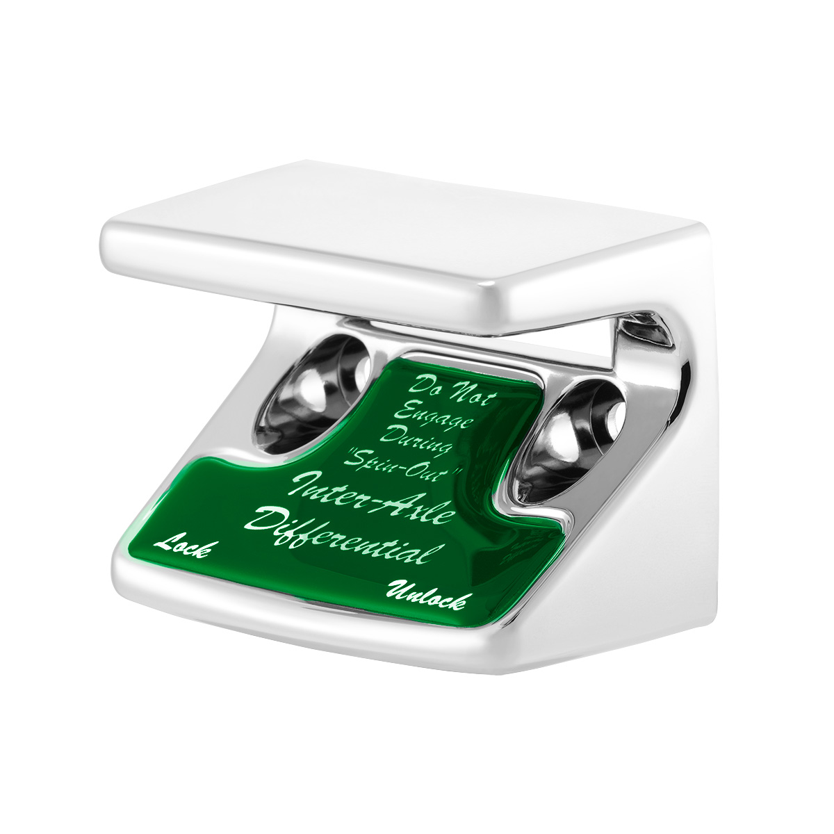 Chrome Plastic Axle/Differential Switch Guard With Glossy Sticker For 1990-2010 Freightliner Classic-Green - Thumbnail 4