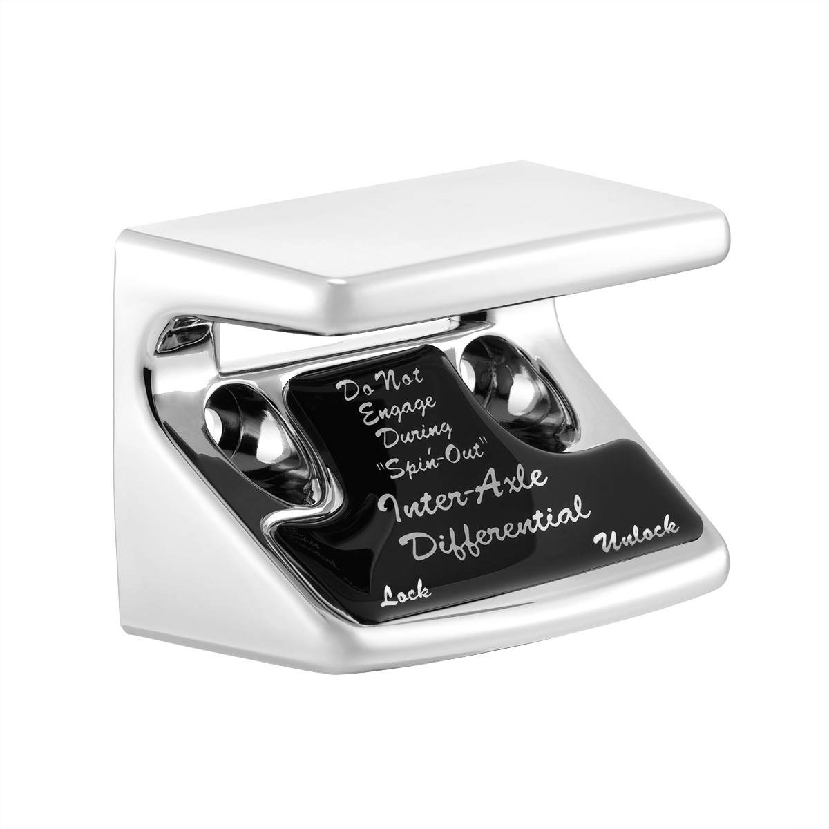 Chrome Plastic Axle/Differential Switch Guard With Glossy Sticker For 1990-2010 Freightliner Classic-Black - Thumbnail 3