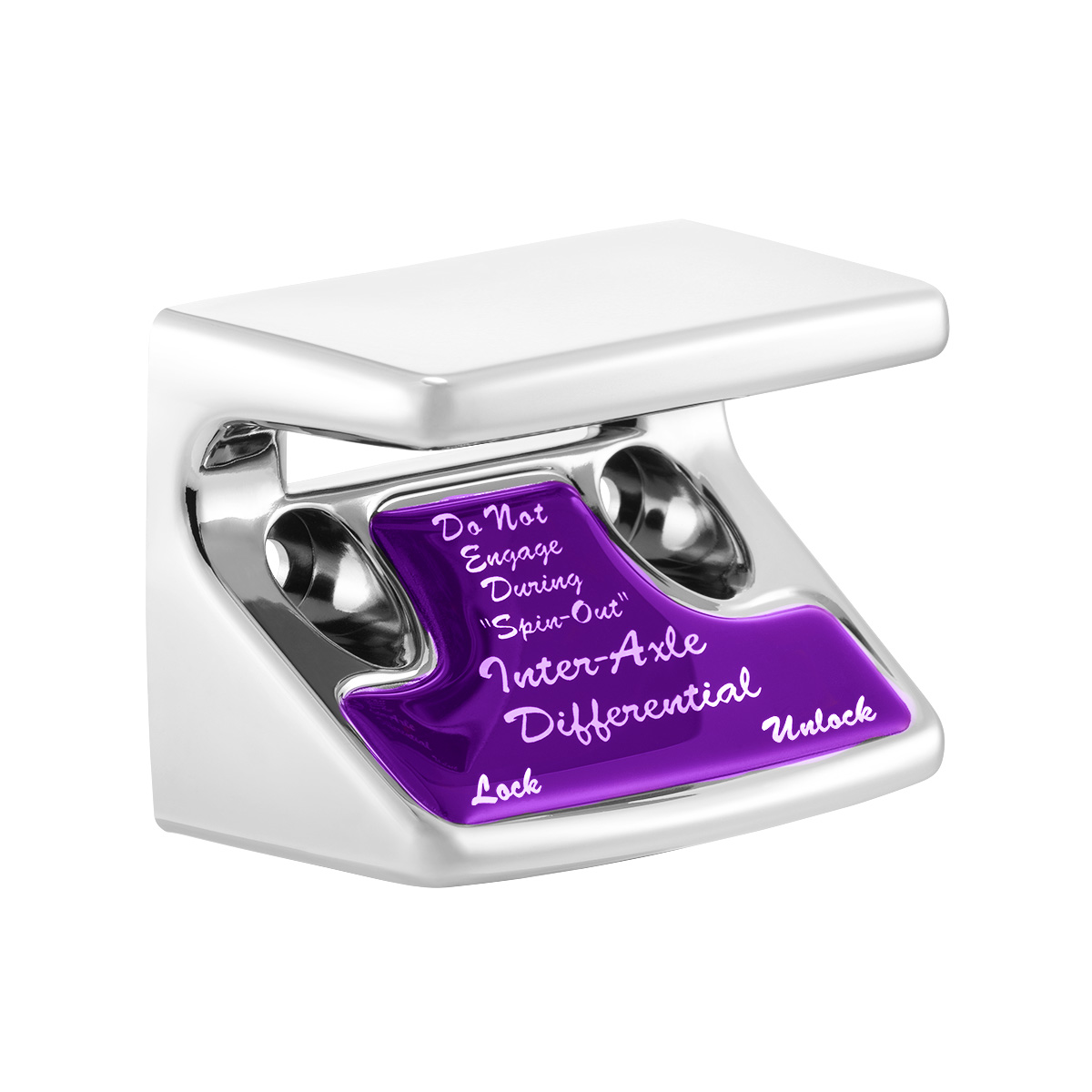 Chrome Plastic Axle/Differential Switch Guard With Glossy Sticker For 1990-2010 Freightliner Classic-Purple - Thumbnail 3