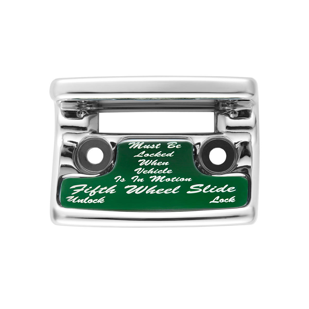 Chrome Plastic Fifth Wheel Switch Guard With Glossy Sticker For 1990-2010 Freightliner Classic- Green Sticker - Thumbnail 6