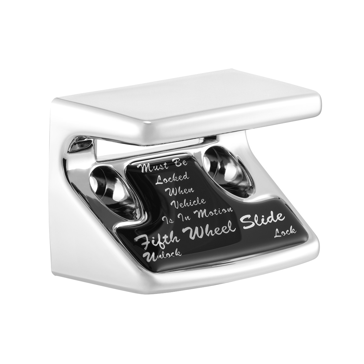 Chrome Plastic Fifth Wheel Switch Guard With Glossy Sticker For 1990-2010 Freightliner Classic-Black Sticker - Thumbnail 3