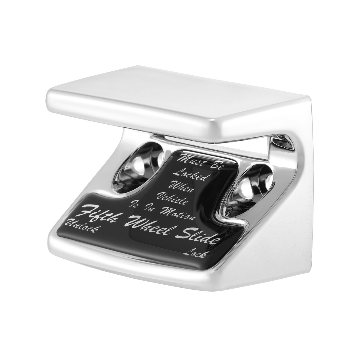 Chrome Plastic Fifth Wheel Switch Guard With Glossy Sticker For 1990-2010 Freightliner Classic-Black Sticker - Thumbnail 4