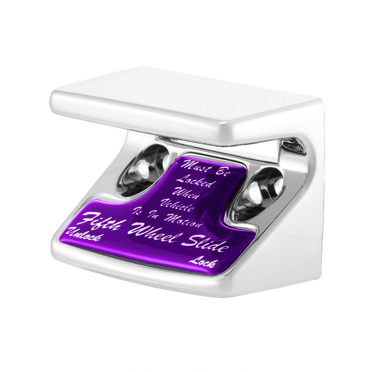 Chrome Plastic Fifth Wheel Switch Guard With Glossy Sticker For 1990-2010 Freightliner Classic- Purple Sticker - Thumbnail 4