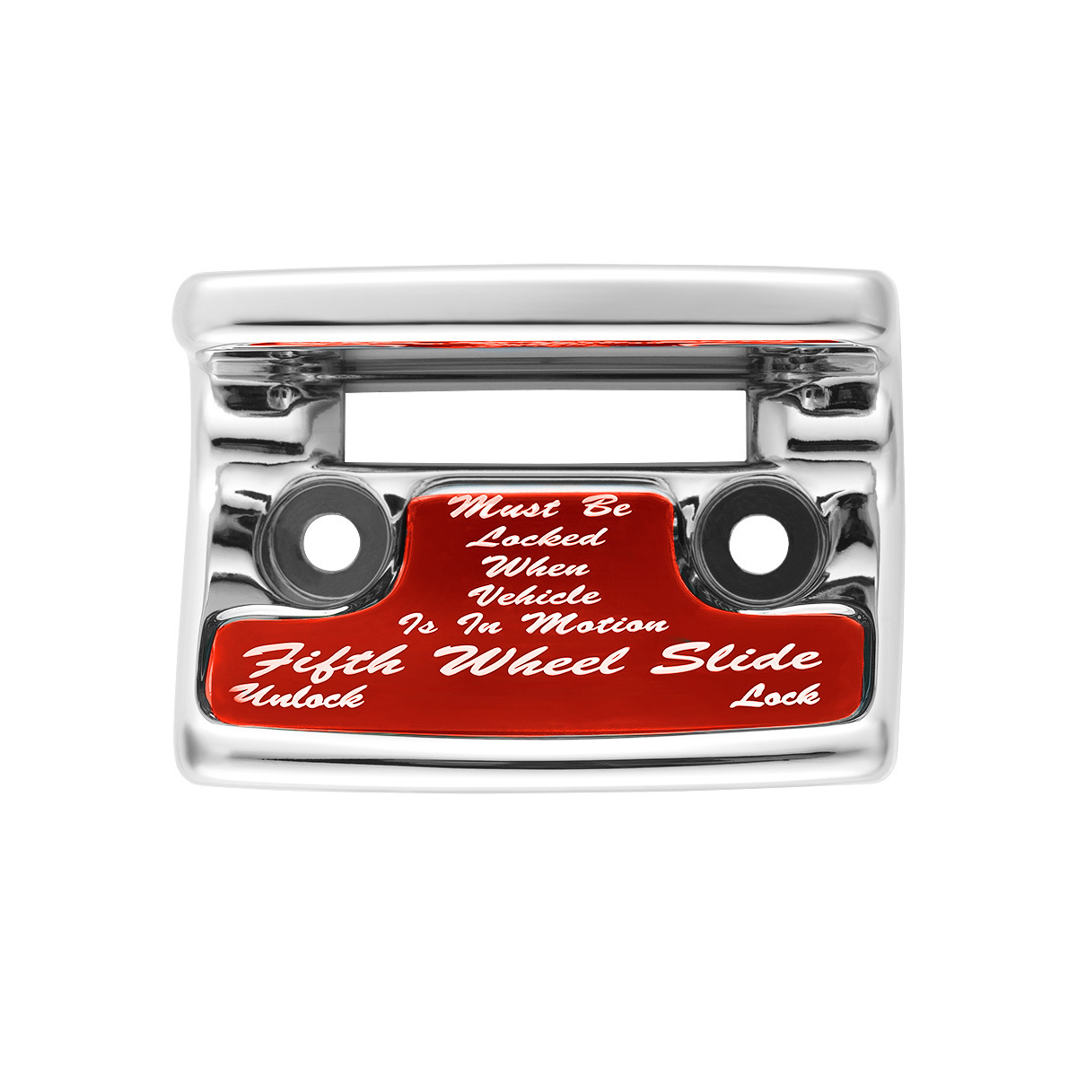 Chrome Plastic Fifth Wheel Switch Guard With Glossy Sticker For 1990-2010 Freightliner Classic- Red Sticker - Thumbnail 6
