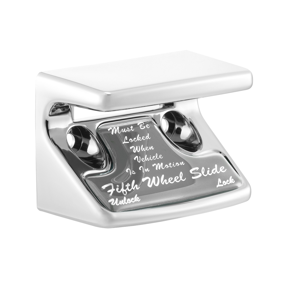 Chrome Plastic Fifth Wheel Switch Guard With Glossy Sticker For 1990-2010 Freightliner Classic- Silver Sticker - Thumbnail 3