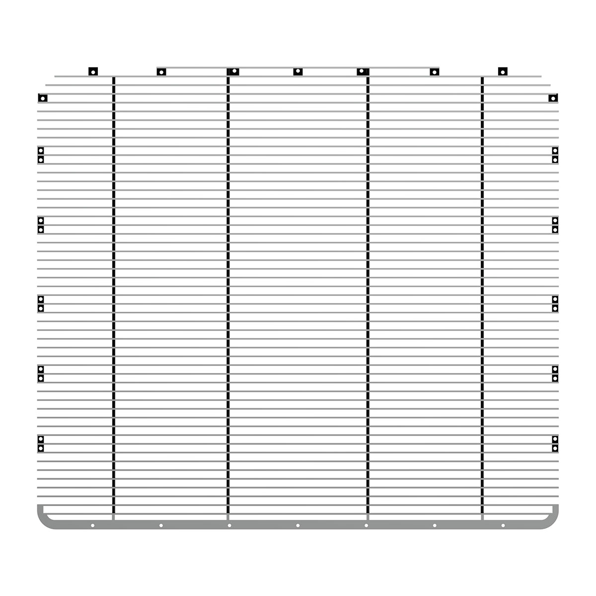 Aluminum Billet Style Grille Insert With Horizontal Bars For Peterbilt 389 - Thumbnail 2