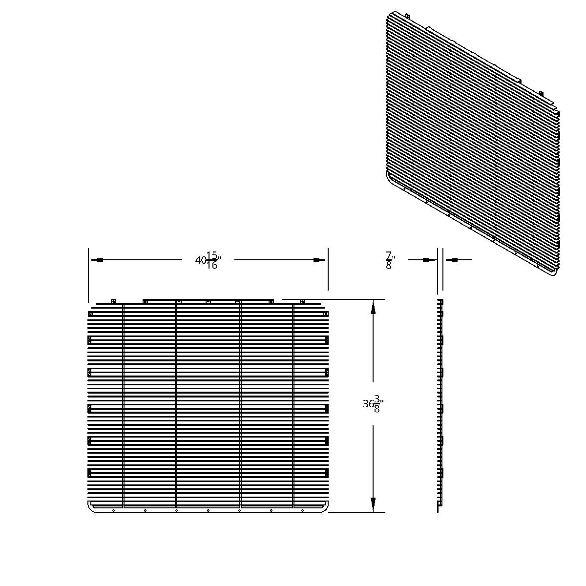 Aluminum Billet Style Grille Insert With Horizontal Bars For Peterbilt 389 - Thumbnail 18