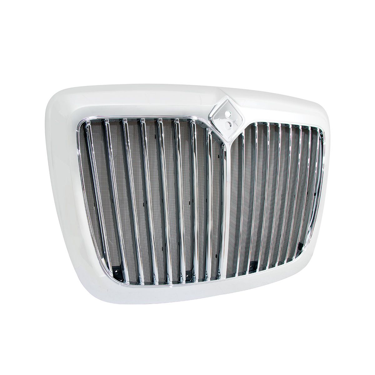 Chrome Grille With Straight Vertical Bars & Bug Screen For 2006-2017 International Prostar