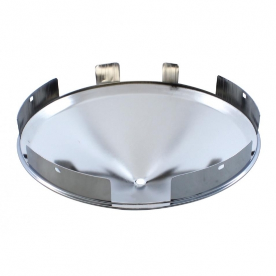 6 Uneven Notched Stainless Front Hubcap With 3 Bar Right Swing Spinner - 1" Lip - Thumbnail 2