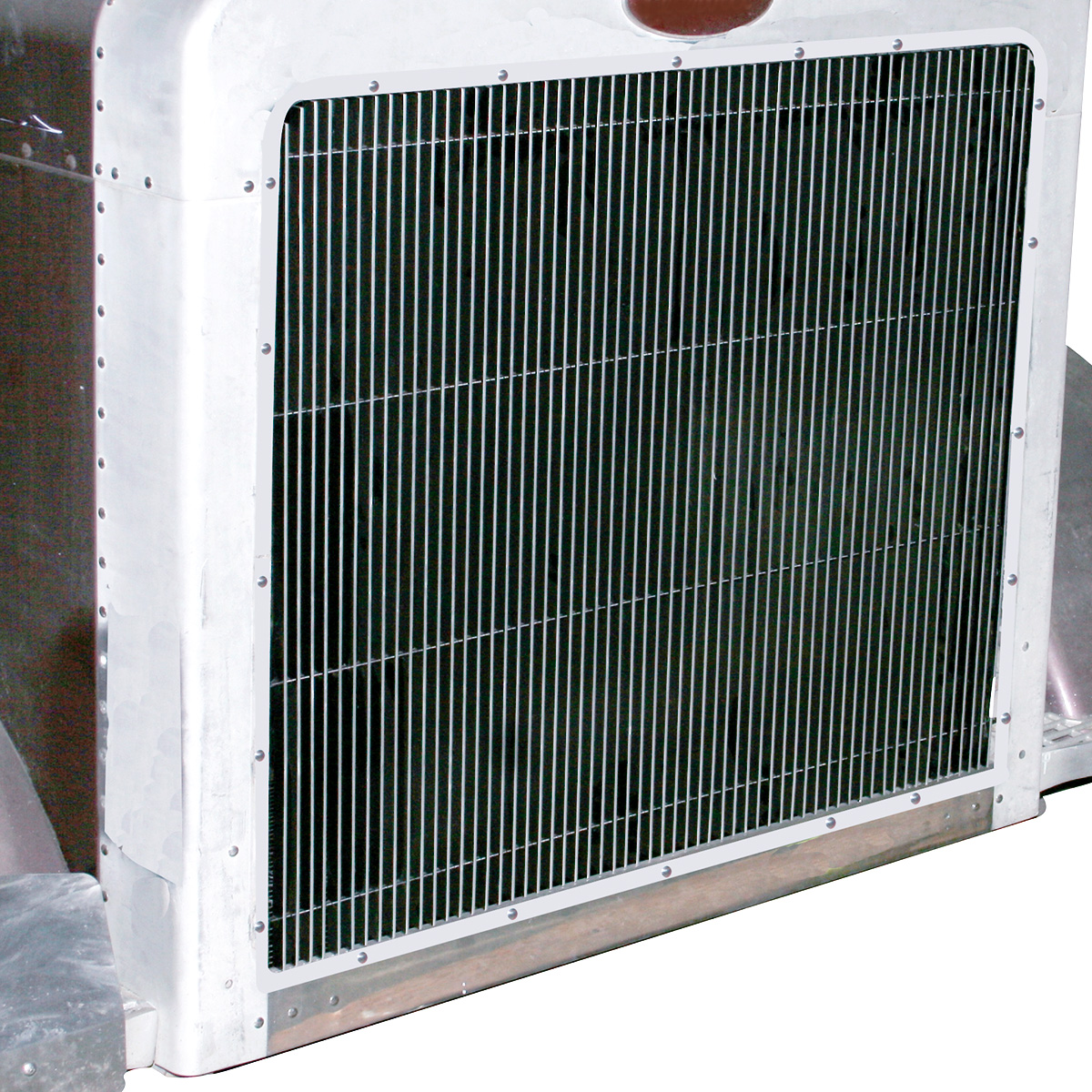 Aluminum Billet Style Grille Insert With Vertical Bars For Peterbilt 379 Extended Hood - Thumbnail 3