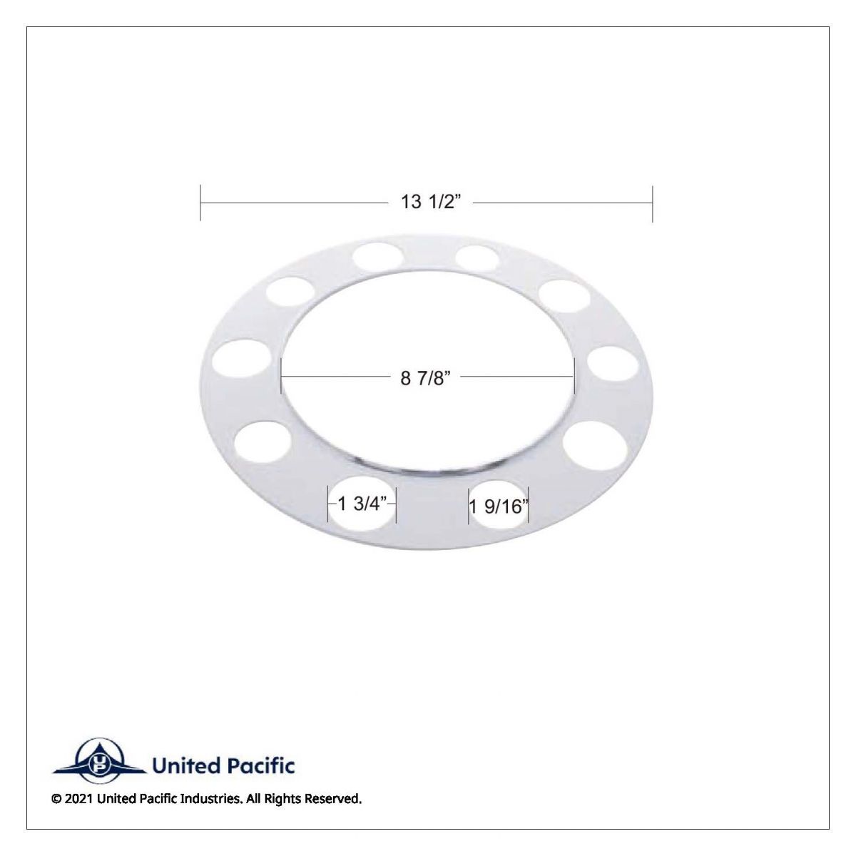 Stainless Beauty Ring For 1-1/2" Lug Nut- Aluminum Wheel - Thumbnail 2