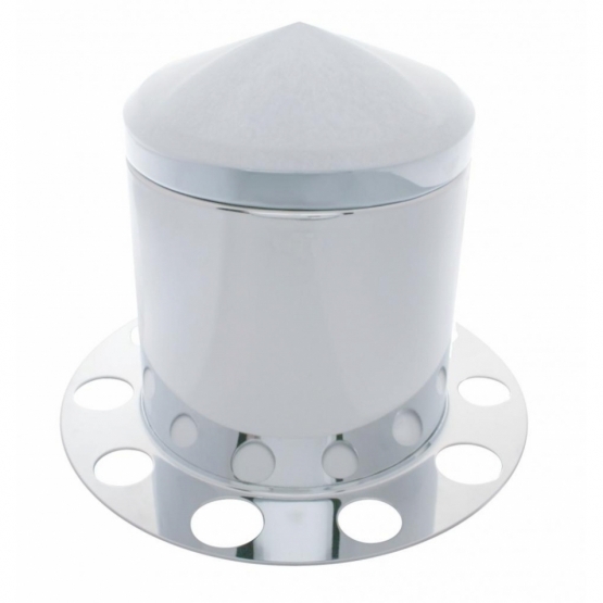 Stainless Pointed Rear Axle Cover 3PC Kit For 1-1/2" Nut Cover - Steel Wheel