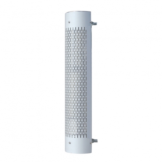 48" Tall 180 Degree Stainless Exhaust Muffler Shield For 8" Diameter Exhaust - Vertical Slot