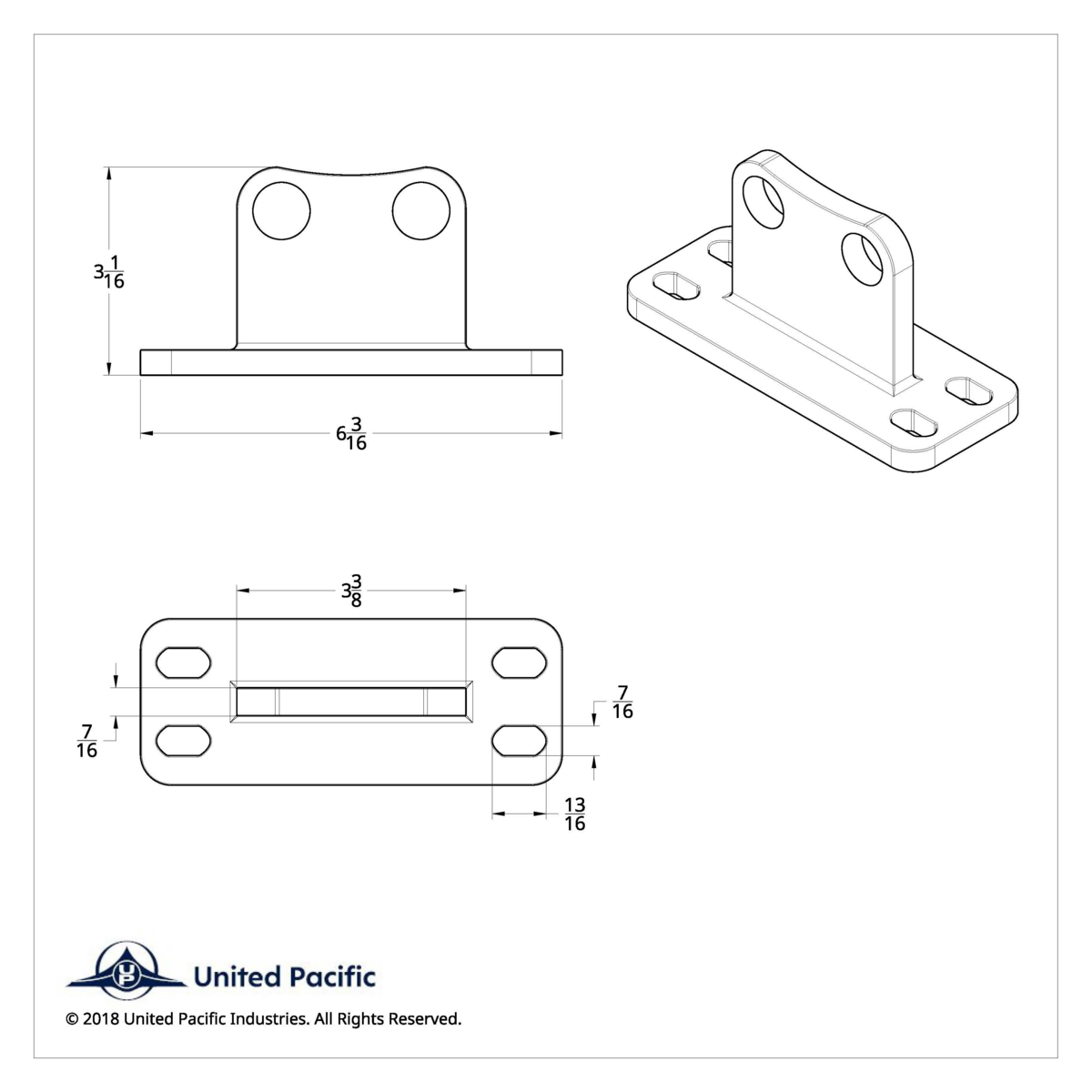 Stainless Straight Exhaust Bracket For Peterbilt 359/379 - Thumbnail 4
