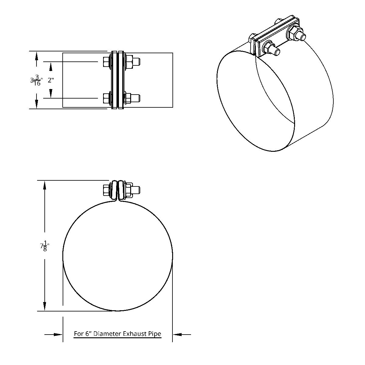6" Stainless Flexible Seal Clamp - Thumbnail 2