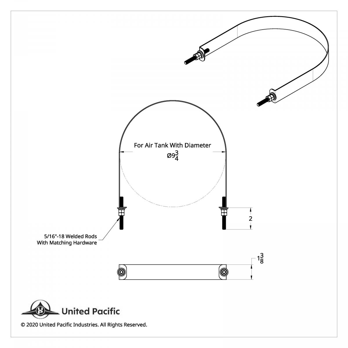 304 Stainless Steel Air Tank Straps For 9-3/4" Round Air Tank (Pair) - Thumbnail 3