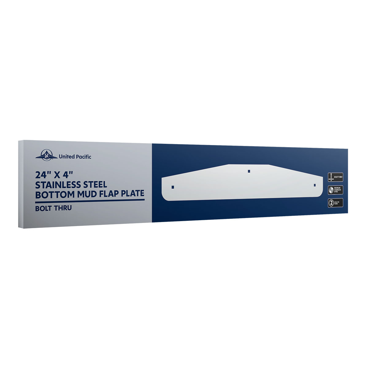 24" X 4" Stainless Steel Bottom Mud Flap Plate - Bolt Thru (Cbox/Pair) - Thumbnail 6