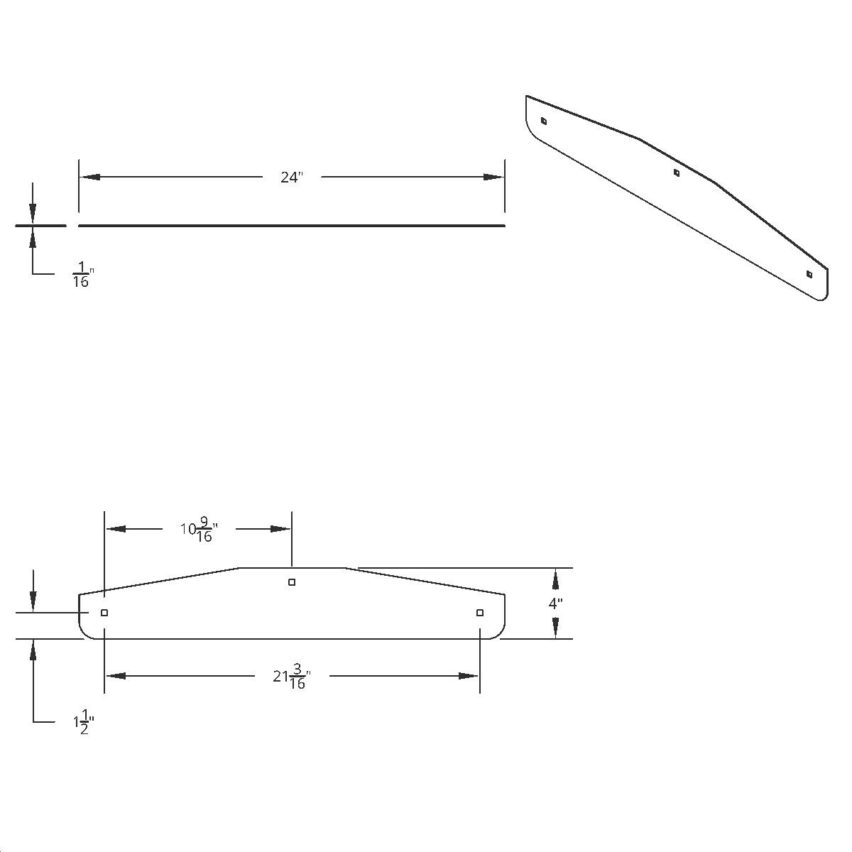 24" X 4" Stainless Steel Bottom Mud Flap Plate - Bolt Thru (Cbox/Pair) - Thumbnail 7