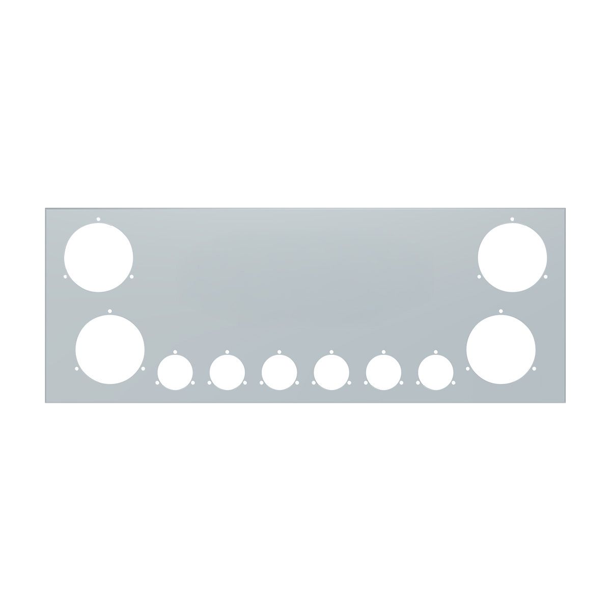 33-3/4" SS Rear Center Light Panel With Four 4" & Six 2" Light Cutouts(No LP Holes)