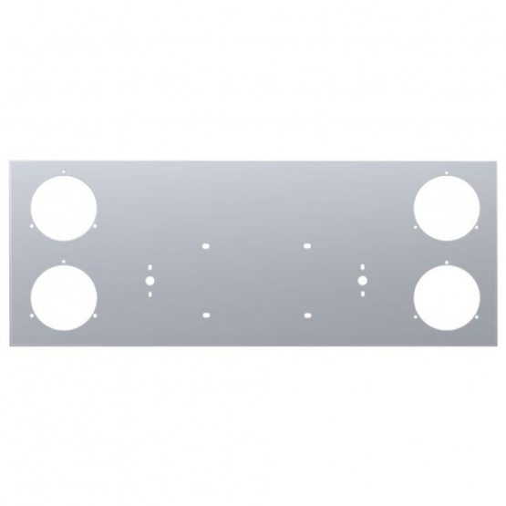 33-3/4" Stainless Steel Rear Center Light Panel With Four 4" Light Cutouts