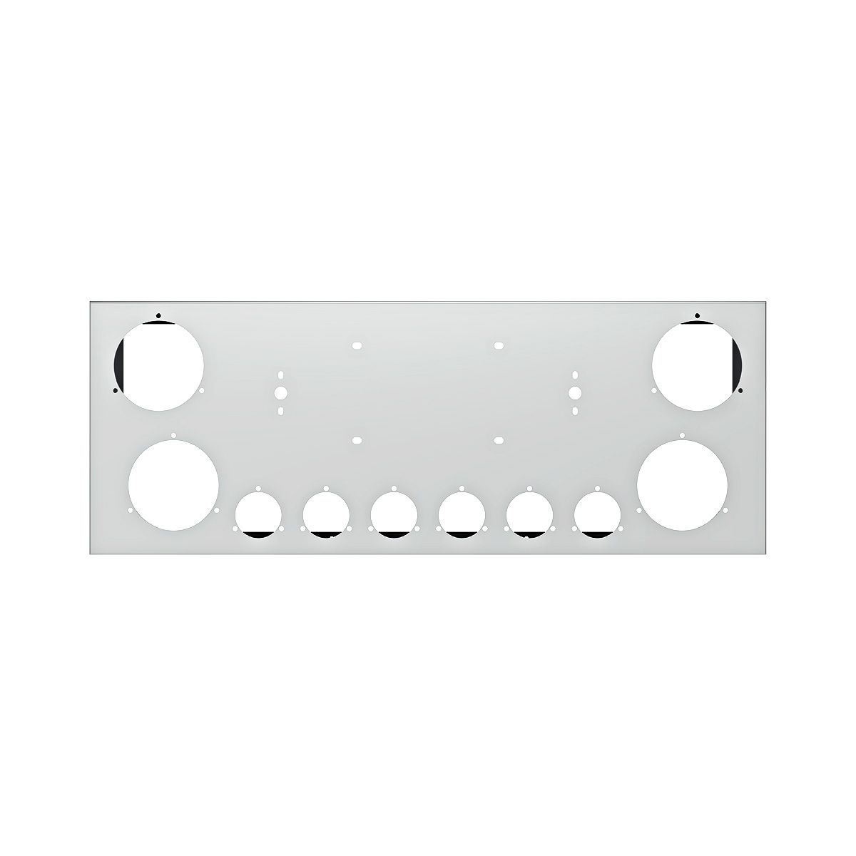 33-3/4" SS Rear Center Light Panel With Four 4" & Six 2" Light Cutouts