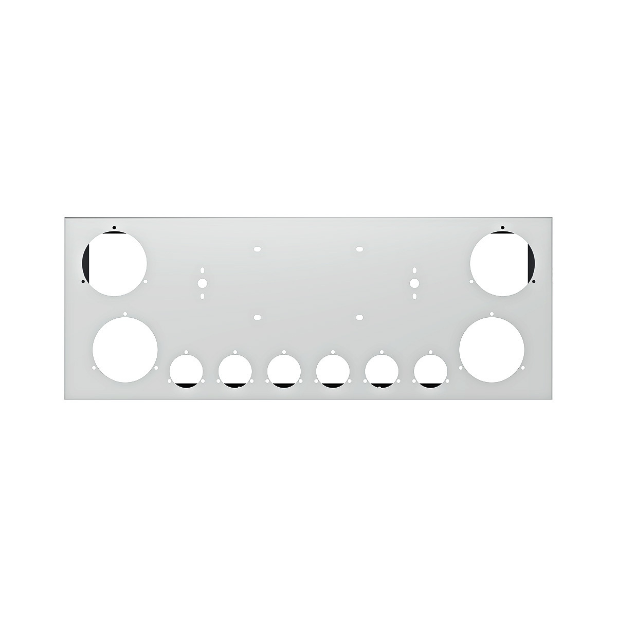 33-3/4" SS Rear Center Light Panel With Four 4" & Six 2" Light Cutouts - Thumbnail 4