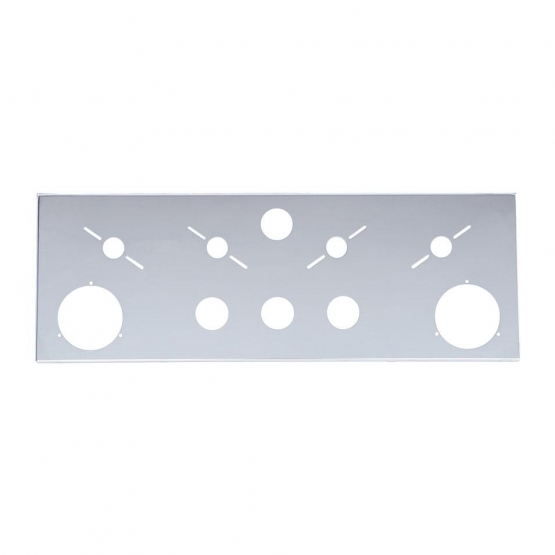 SS Rear Center Light Panel With 2X 4" Light Cutouts & 4X 2" Light Cutouts & 4X Universal Cutouts