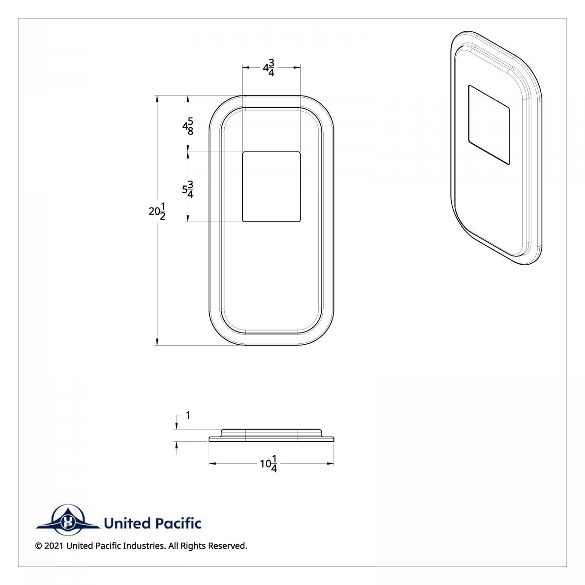 Peterbilt Stainless Steel Shift Plate Cover - 5-3/4" x 4-3/4" Opening - Thumbnail 4