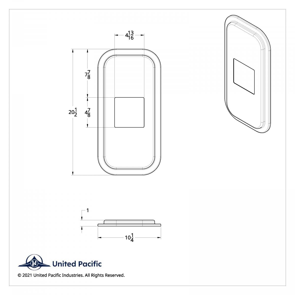 Peterbilt Stainless Steel Shift Plate Cover - 4-7/8" x 4-13/16" Opening - Thumbnail 5