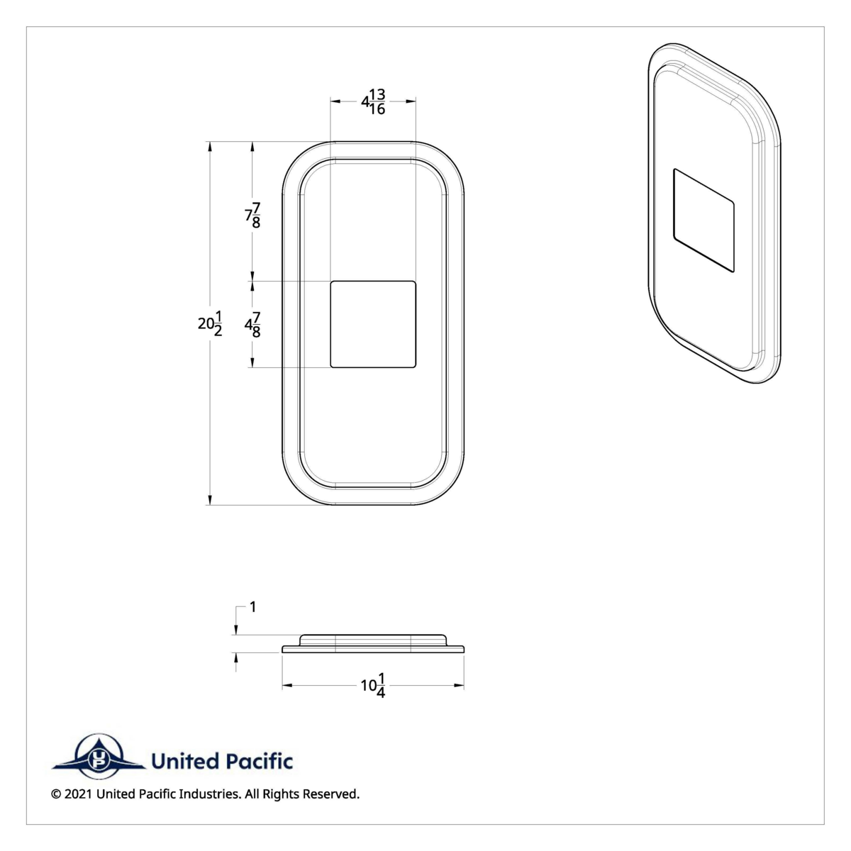 Peterbilt Stainless Steel Shift Plate Cover - 4-7/8" x 4-13/16" Opening - Thumbnail 7