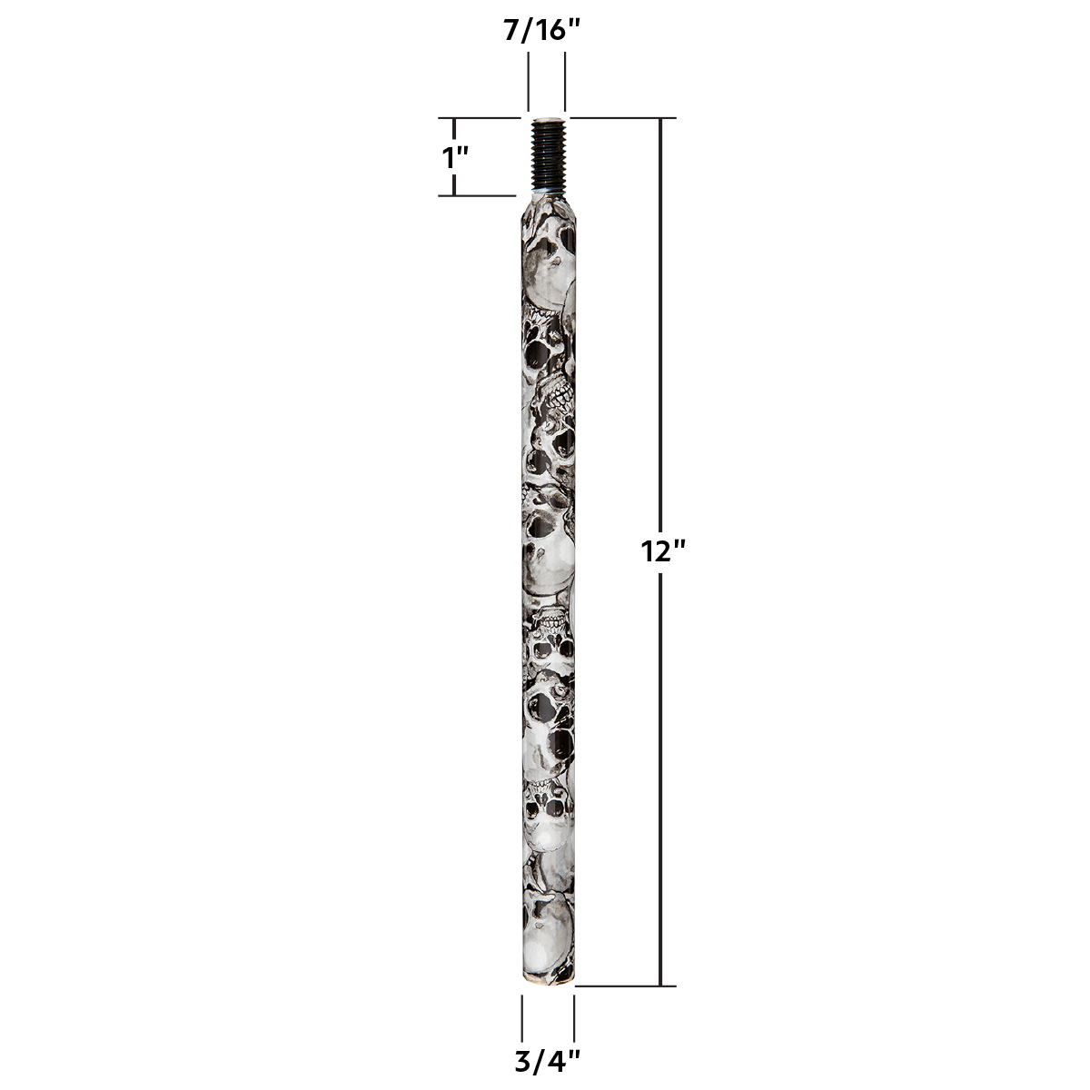 12" Skull Pattern Shifter Shaft Extension - Thumbnail 5