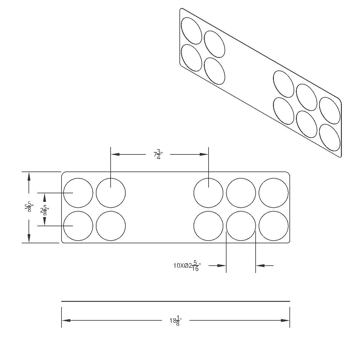 2006+ Kenworth Stainless Right Gauge Dash Panel Trim - 10 Holes - Thumbnail 2