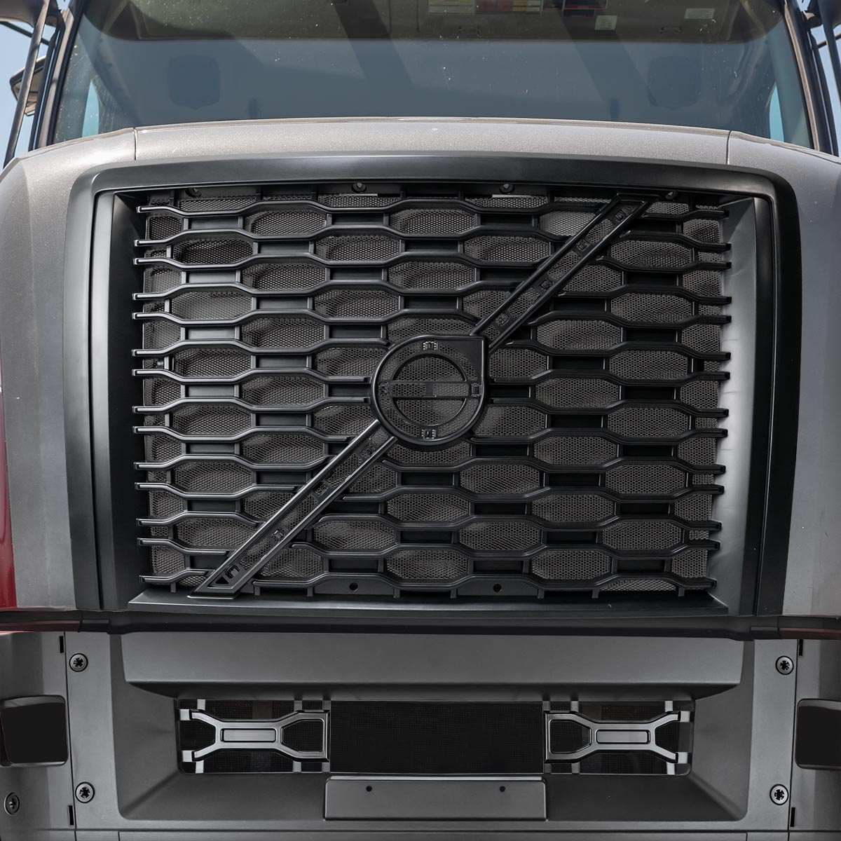 Grille With Bug Screen For 2018-2024 Volvo VNL-Black - Thumbnail 6