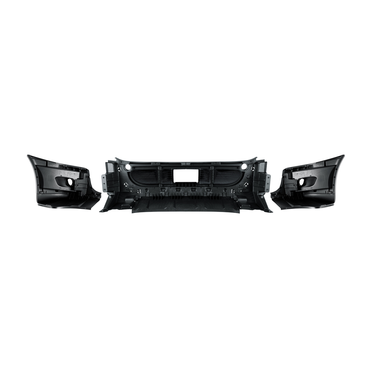 Complete 3-Piece Front Bumper Set With Fog Light Hole For 2008-2017 Freightliner Cascadia - Thumbnail 4