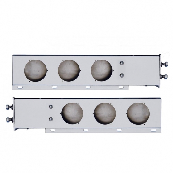 2.5" Bolt Pattern 430 SS Spring Loaded Light Bar With Three 4" Light Cutouts (Pair)