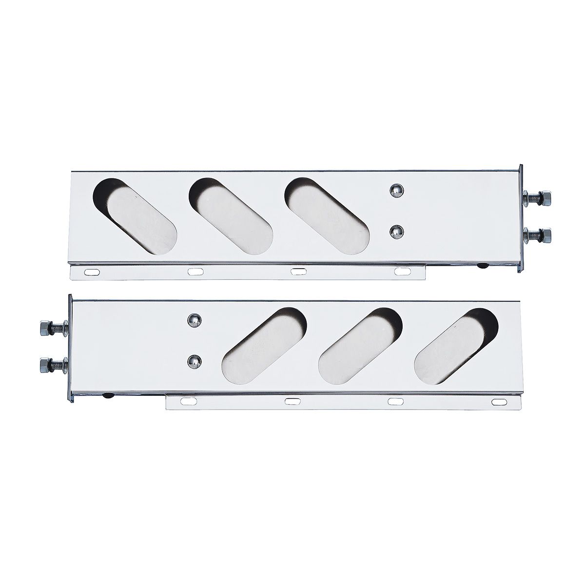 2.5" Bolt Pattern Stainless Spring Loaded Light Bar With 6X Oval Light Cutouts (Pair)