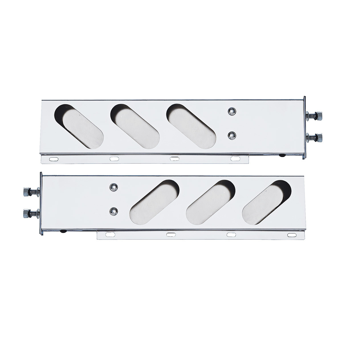 2.5" Bolt Pattern Stainless Spring Loaded Light Bar With 6X Oval Light Cutouts (Pair) - Thumbnail 3