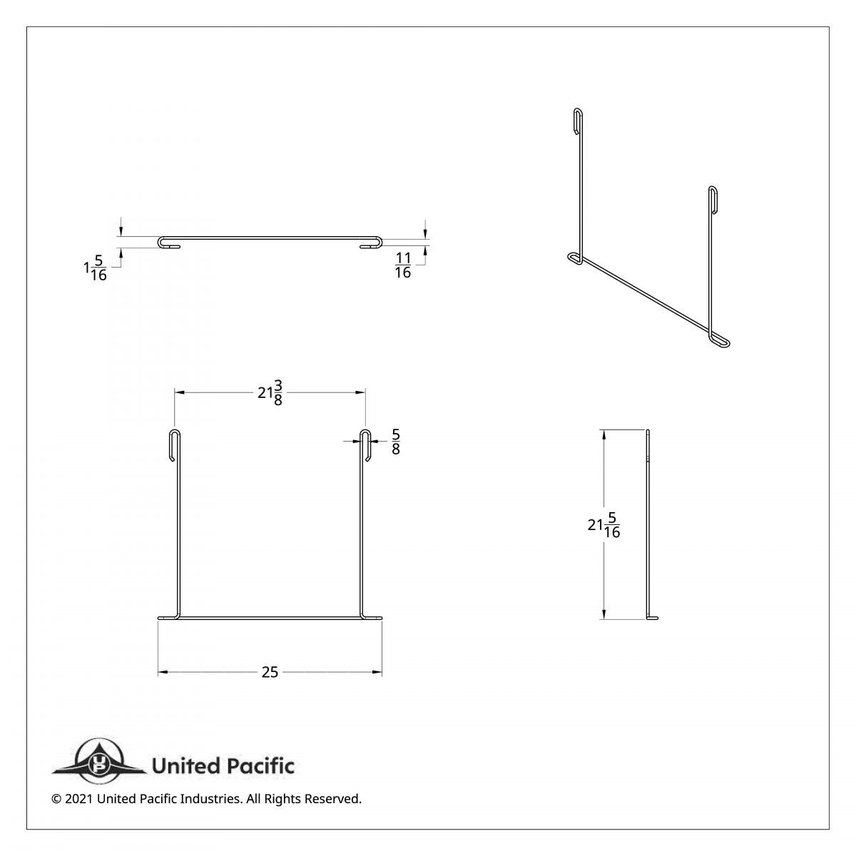 24" x 21" Stainless Anti-Sail Bracket - Thumbnail 3