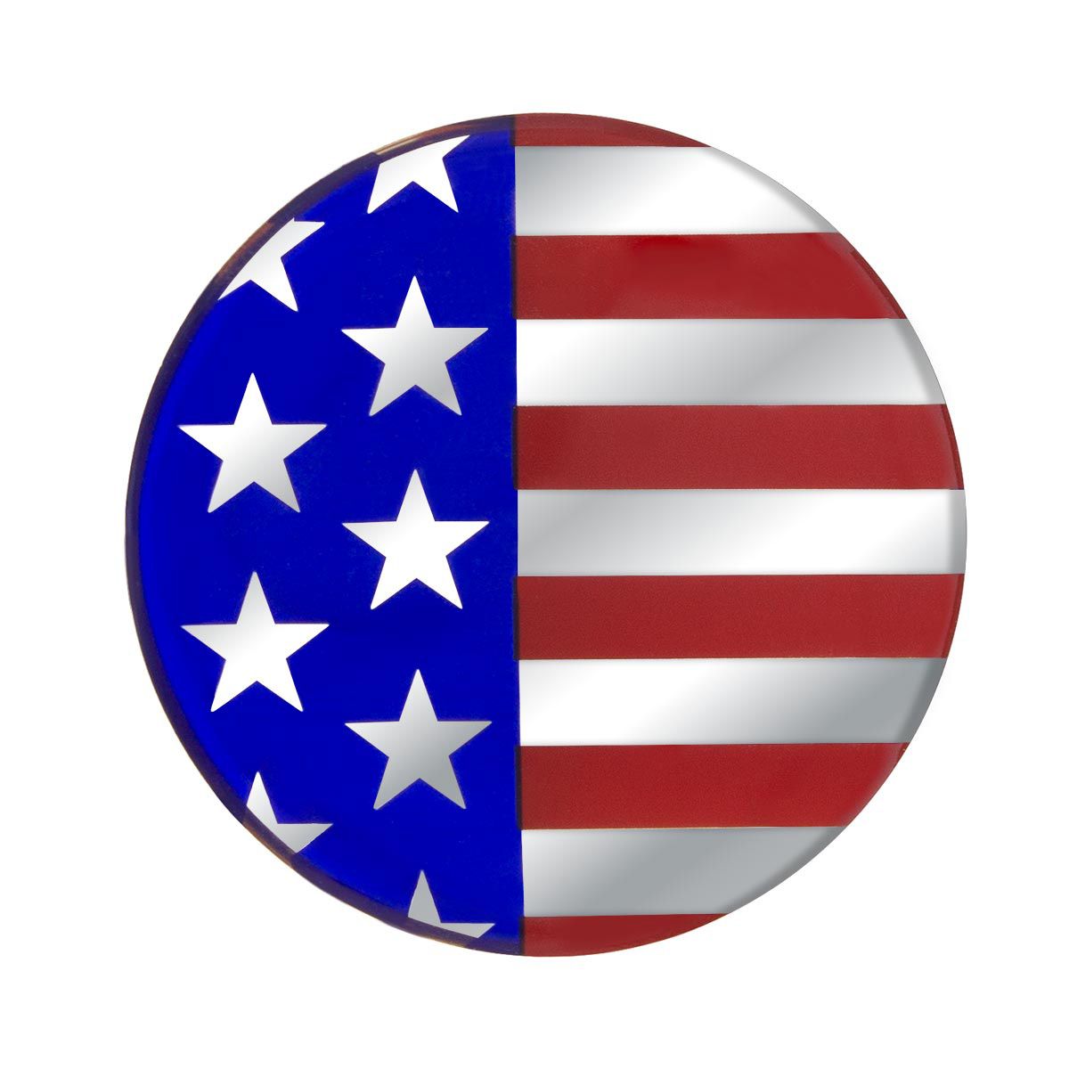 1-3/4" Round Glossy Sticker - USA Flag