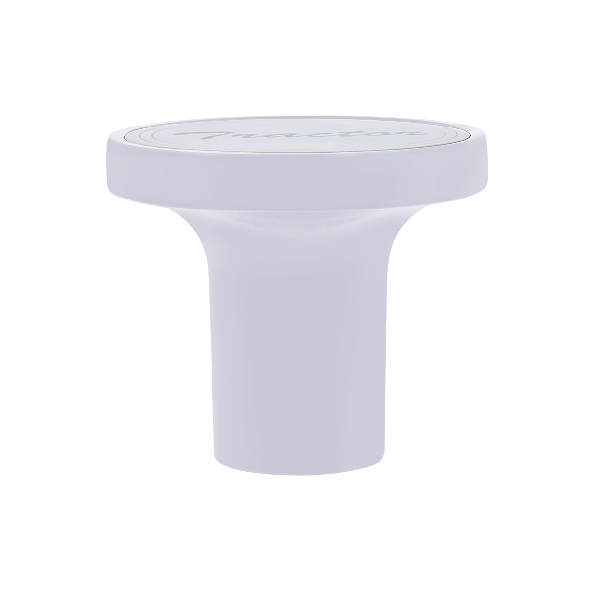 Aluminum Screw-On Air Valve Knob With Stainless Tractor Plaque - Pearl White - Thumbnail 2
