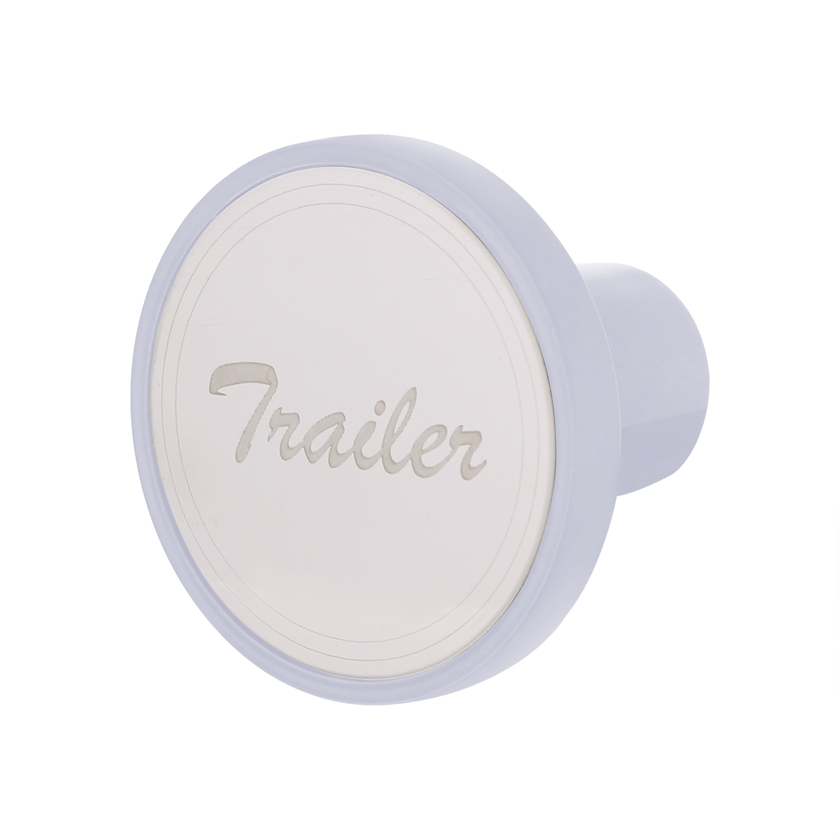 Aluminum Screw-On Air Valve Knob With Stainless Trailer Plaque - Pearl White - Thumbnail 3