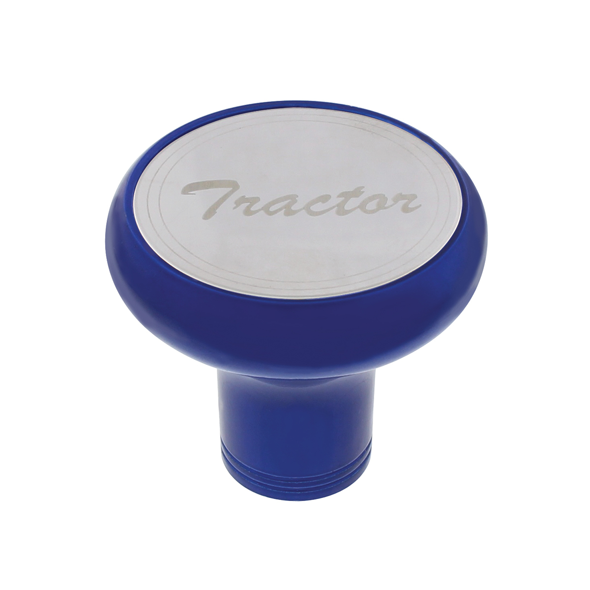 Deluxe Aluminum Screw-On Air Valve Knob With Stainless Tractor Plaque - Indigo Blue - Thumbnail 5