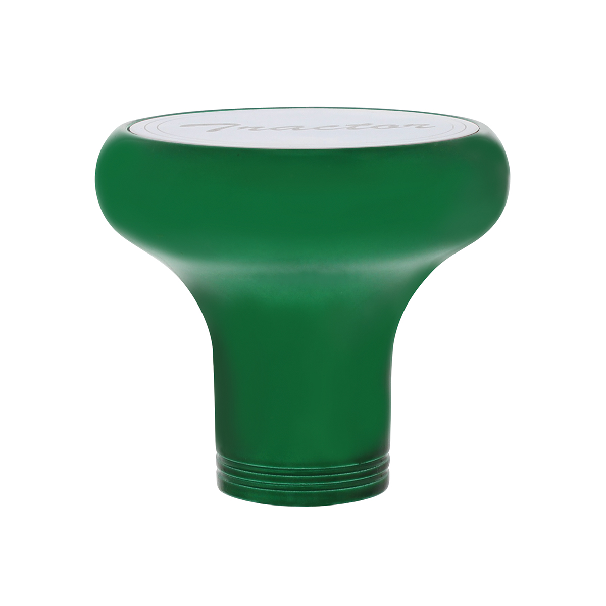Deluxe Aluminum Screw-On Air Valve Knob With Stainless Tractor Plaque - Emerald Green - Thumbnail 2