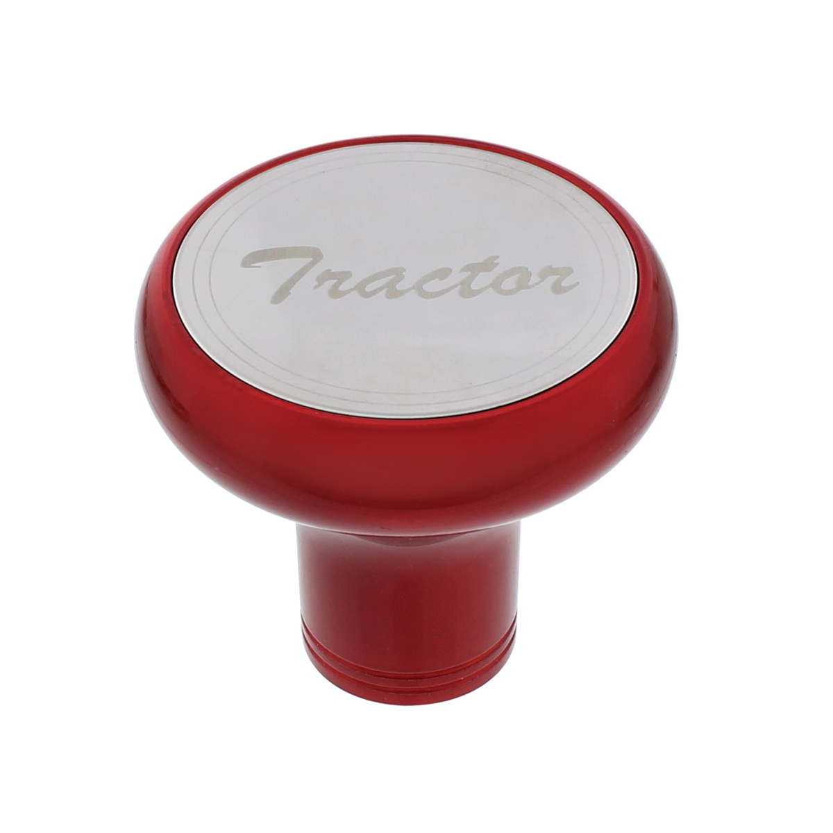 Deluxe Aluminum Screw-On Air Valve Knob With Stainless Tractor Plaque - Candy Red - Thumbnail 5