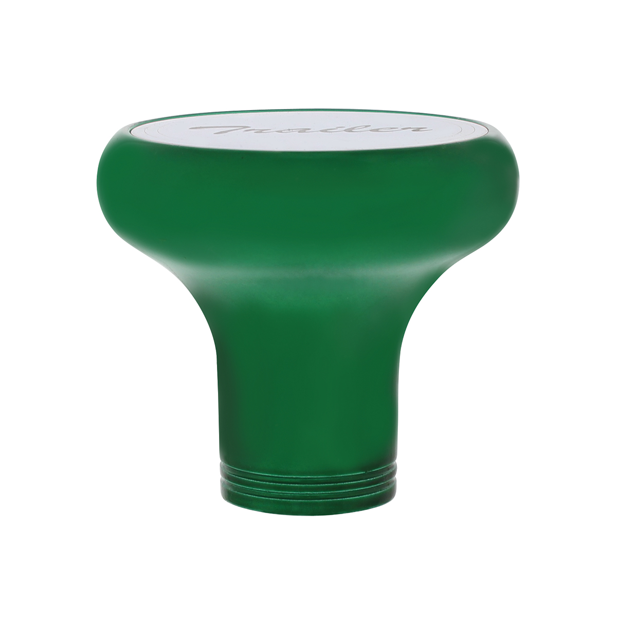 Deluxe Aluminum Screw-On Air Valve Knob With Stainless Trailer Plaque - Emerald Green - Thumbnail 2