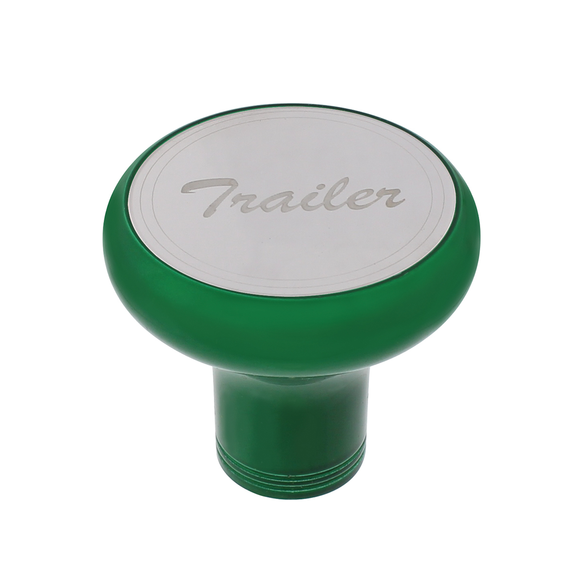 Deluxe Aluminum Screw-On Air Valve Knob With Stainless Trailer Plaque - Emerald Green - Thumbnail 5