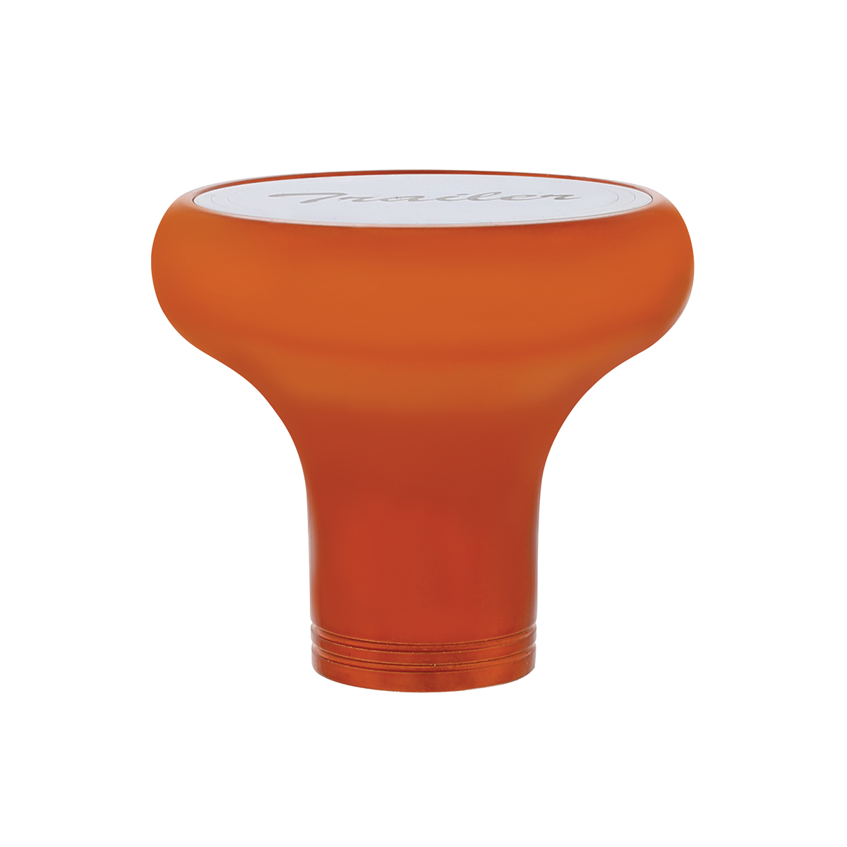 Deluxe Aluminum Screw-On Air Valve Knob With Stainless Trailer Plaque - Cadmium Orange - Thumbnail 2