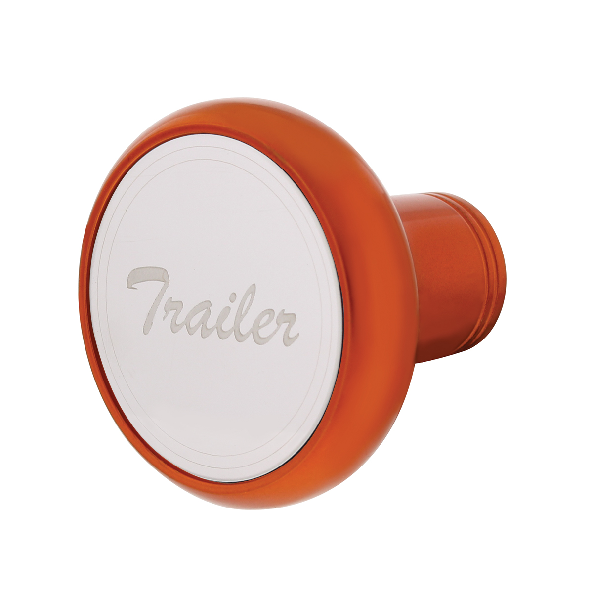 Deluxe Aluminum Screw-On Air Valve Knob With Stainless Trailer Plaque - Cadmium Orange - Thumbnail 3